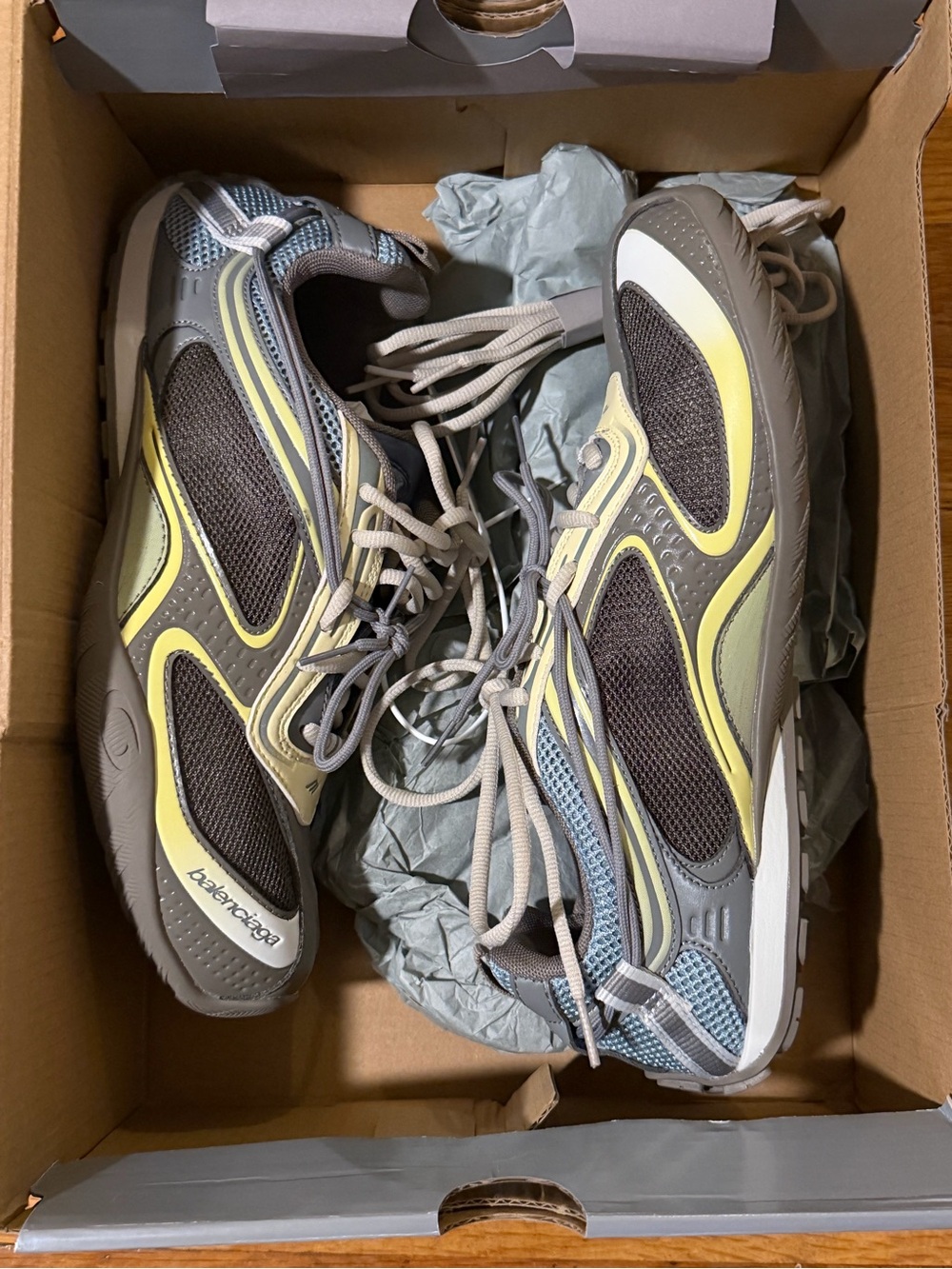 Balenciaga Men's Gradient Sneaker Gray and Yellow